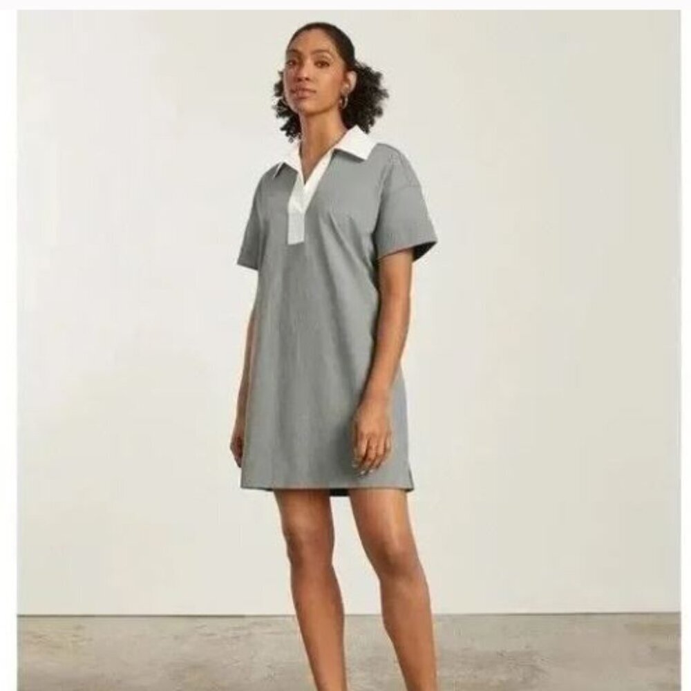 NWT EVERLANE Organic Cotton Short Sleeve Polo T-Shirt Mini Dress Size XS